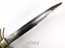 Vintage US Custom Made Large & Heavy Dagger Fighting Knife with Scabbard