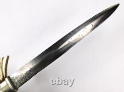Vintage US Custom Made Large & Heavy Dagger Fighting Knife with Scabbard