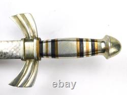 Vintage US Custom Made Large & Heavy Dagger Fighting Knife with Scabbard