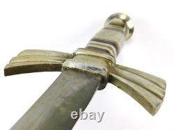 Vintage US Custom Made Large & Heavy Dagger Fighting Knife with Scabbard