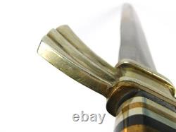 Vintage US Custom Made Large & Heavy Dagger Fighting Knife with Scabbard