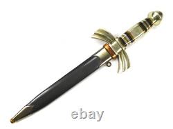 Vintage US Custom Made Large & Heavy Dagger Fighting Knife with Scabbard