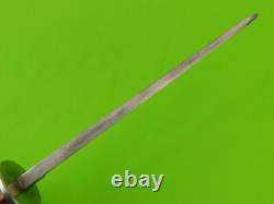 Vintage US Custom Made Medieval Style Rondel Dagger Fighting Knife with Sheath