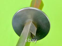 Vintage US Custom Made Medieval Style Rondel Dagger Fighting Knife with Sheath