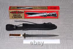 Vintage United Bone Handle Iron Cross Dagger Knife UC328 Sheath & Box 14 5/8