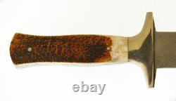 Vintage United Bone Handle Iron Cross Dagger Knife UC328 Sheath & Box 14 5/8