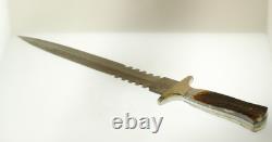 Vintage United Bone Handle Iron Cross Dagger Knife UC328 Sheath & Box 14 5/8