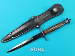 Vintage Unmarked Reproduction US Case V42 WW2 Fighting Knife Dagger with Sheath