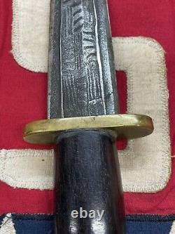 Vintage Unusual Australian? Or Tasmanian Devil Damascus Carved Dagger Knife