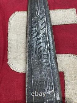 Vintage Unusual Australian? Or Tasmanian Devil Damascus Carved Dagger Knife