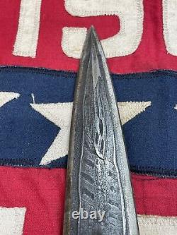 Vintage Unusual Australian? Or Tasmanian Devil Damascus Carved Dagger Knife