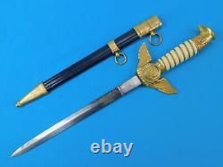 Vintage Very Rare Brazilian Brazil Air Force Dagger Fighting Knife with Scabbard