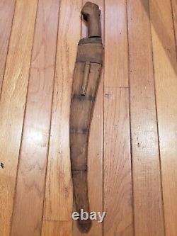 Vintage Visayan Talibong Fighting Knife Dagger Wood Scabbard Philippines