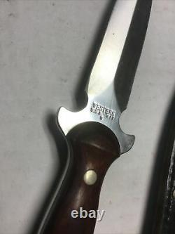 Vintage WESTERN U. S. A. W77 G BOOT DAGGER FIGHTING KNIFE withORIGINAL SHEATH