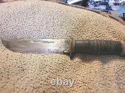 Vintage WW2 CATTARAUGUS 225Q Military Combat Knife Dagger & Leather Sheath