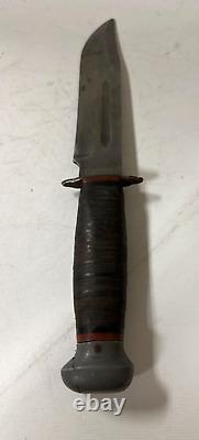 Vintage WWII Military Issue R H 36 USA Fighting Knife Dagger with a Fuller