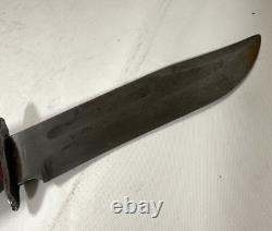 Vintage WWII Military Issue R H 36 USA Fighting Knife Dagger with a Fuller