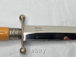 Vintage Weber Luzern Rostfrei Dagger Knife Swiss Retail Marked Solingen Style