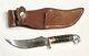 Vintage Western Usa H40j Antler Stag Handle Fighting Hunting Dagger Knife Sheath