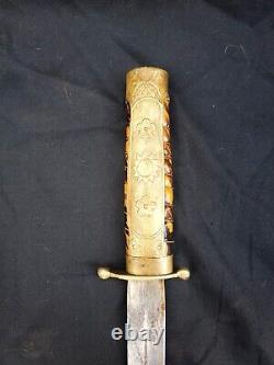 Vtg WW2 Chinese Nationalist Army Officer Dress Dirk WWII Dagger Fighting Knife
