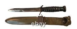 Vtg WWII US M3 Military Trench Fighting Knife Dagger IMPERIAL Blade USM8 Sheath