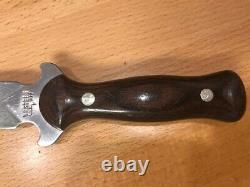 WESTERN U. S. A. W77 BOOT DAGGER FIGHTING KNIFE withORIGINAL SHEATH Wood handle
