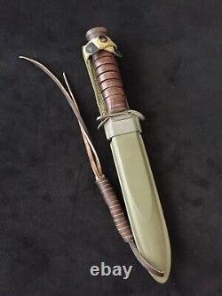 WW II 2 US M3 PAL Trench Fighting Knife Dagger M8 Scabbard Army Paratrooper A+