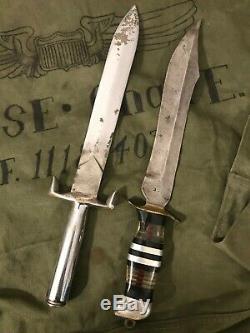 WW II Theater Knife Vet Grouping -WW2 Fighting -Dagger/Duffel/Antique Trench Art