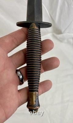 WW2 Fairbairn Sykes Stiletto Dagger Fighting Knife Sheffield England Vtg Antique