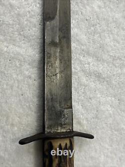 WW2 German Pilot Boot Trench Fighting Knife Dagger w Original Scabbard Marked 5