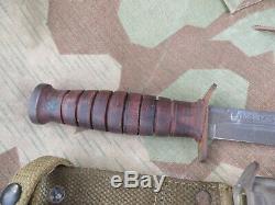 WW2 US Army M3 Trench Fighting Knife PAL Blade Marked M8 Scabbard Dagger