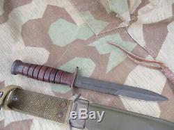 WW2 US Army M3 Trench Fighting Knife PAL Blade Marked M8 Scabbard Dagger