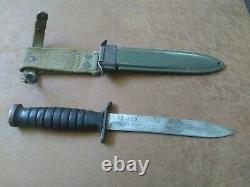 WW2 US Army M3 Utica Fighting Knife M8 Scabbard WWII Blade Dagger Original USMC