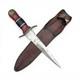 Ww2 Vintage Hand Made Dagger Fighting Knife With Leather Sheath & Stacked Handle