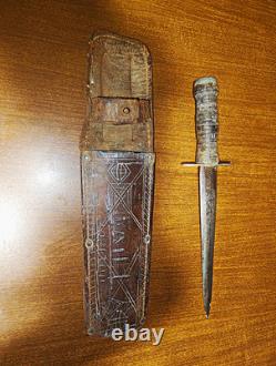 WW2 WWII Theater Fighting Knife Dagger Sheath ID SGT Joseph Failla 27th Inf Div