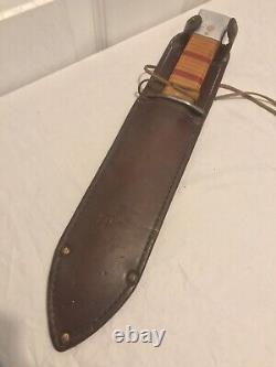 WW2 WWII Theater Made US Large Fighting Knife Dagger Bakelite Grip & Sheath