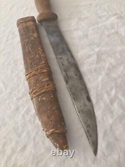 WW2 WWII Theater Made US Large Fighting Knife Dagger Bowie Floral Grip NAMED