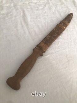 WW2 WWII Theater Made US Large Fighting Knife Dagger Bowie Floral Grip NAMED