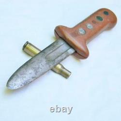 WW2 era American fighting dagger/boot knife made from M1905 blade, NORD scabbard