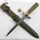 Ww2 Era Theater-made Fighting Dagger, Rapier Blade, Stag Handle, Comp Scabbard