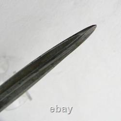 WW2 era theater-made fighting dagger, rapier blade, stag handle, comp scabbard