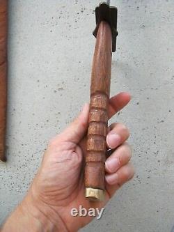 WWI/II HUGE 20.75 DAGGER COMBAT KNIFE BLOOD GROOVE WOOD HANDLE CROSS WithSHEATH