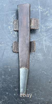 WWII British vtg brown leather BOOT Fighting KNIFE SHEATH Fairbairn Sykes dagger