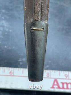 WWII British vtg brown leather BOOT Fighting KNIFE SHEATH Fairbairn Sykes dagger