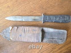 WWII Era US M3 Fighting Knife M6 Leathr Sheath 6.5 Blade Military Combat Dagger