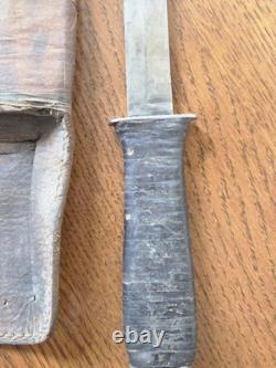 WWII Era US M3 Fighting Knife M6 Leathr Sheath 6.5 Blade Military Combat Dagger