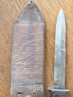 WWII Era US M3 Fighting Knife M6 Leathr Sheath 6.5 Blade Military Combat Dagger