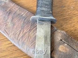 WWII Era US M3 Fighting Knife M6 Leathr Sheath 6.5 Blade Military Combat Dagger