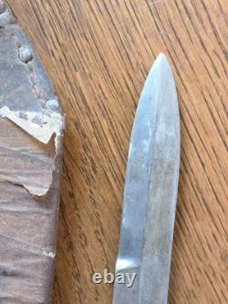 WWII Era US M3 Fighting Knife M6 Leathr Sheath 6.5 Blade Military Combat Dagger
