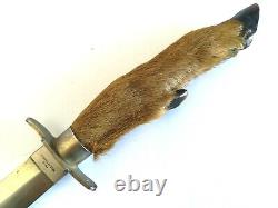 WWII French Trench Boot Combat Dagger Fighting Knife Deer Foot Taxidermy